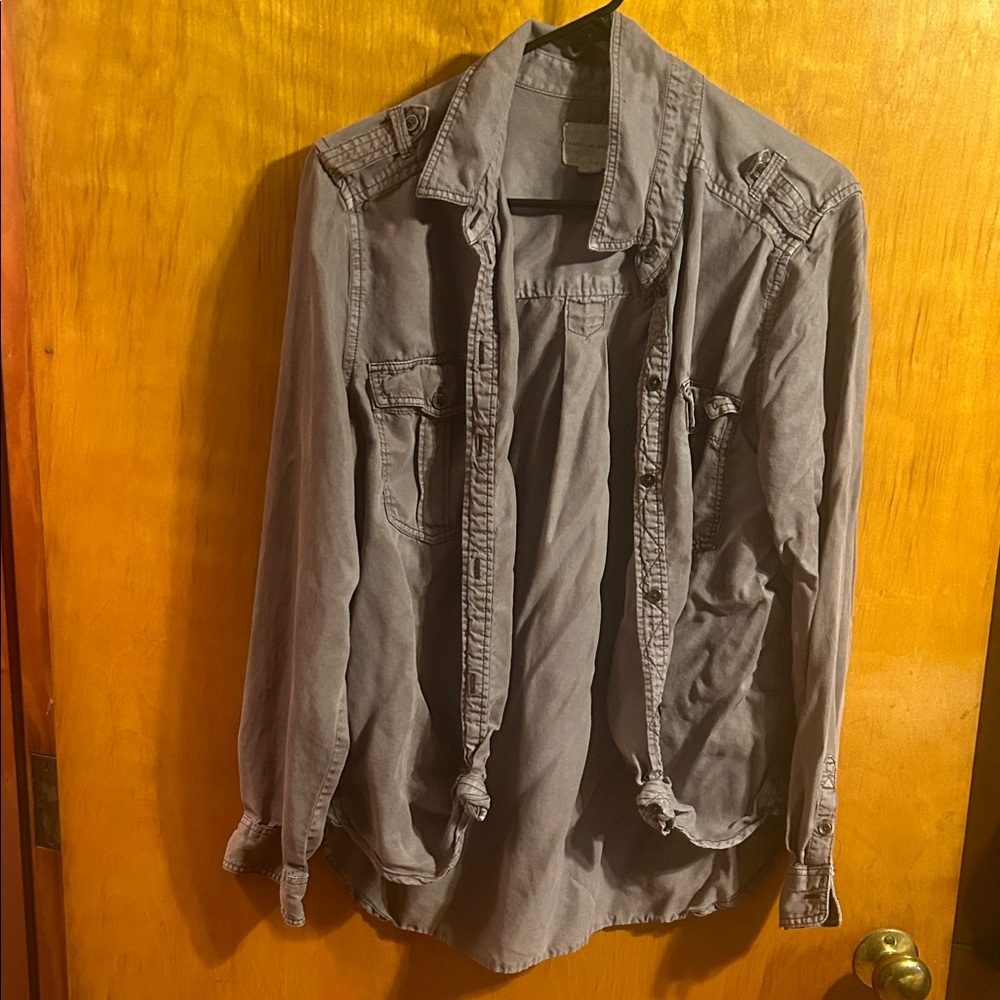 American Eagle Outfitters Gray Long Sleeve Top